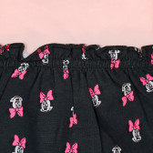 Rochie din bumbac cu imprimeu Minnie Mouse pentru bebeluși,  roz și negru Cool club 204207 3