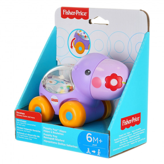 Jucărie cu zgomot - hipopotam violet Fisher Price  204766 