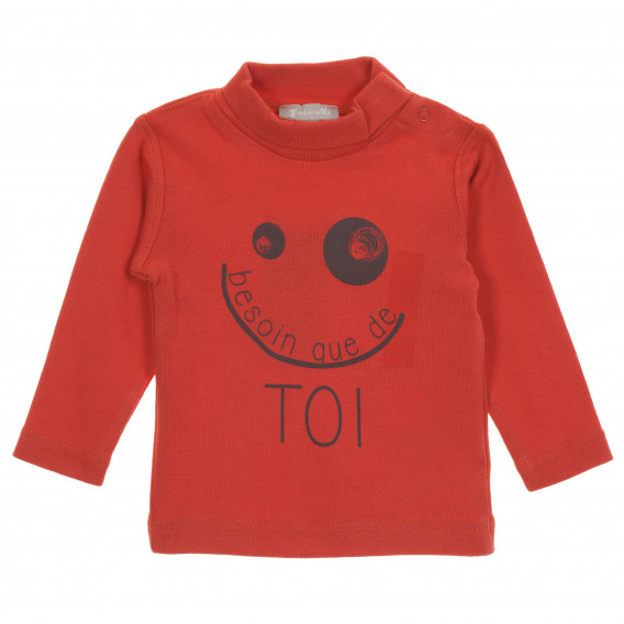 Bluză roșie cu mâneci lungi din bumbac pentru bebeluși Vitivic 205162 