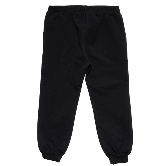 Pantaloni sport negri cu imprimeu mic pentru băieți Acar 205197 4
