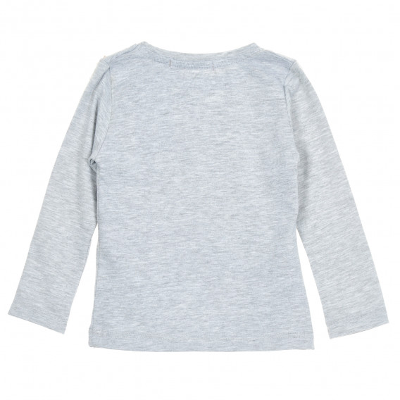 Bluză gri din bumbac cu imprimeu color pentru fete Acar 205200 3