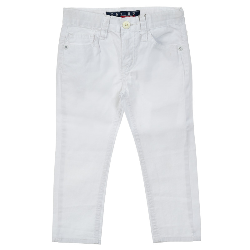 Pantaloni albi de bumbac pentru fete  205340