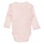 Set de două body-uri cu mânecă lungă pentru bebeluși, în bej și roz Cool club 205510 2