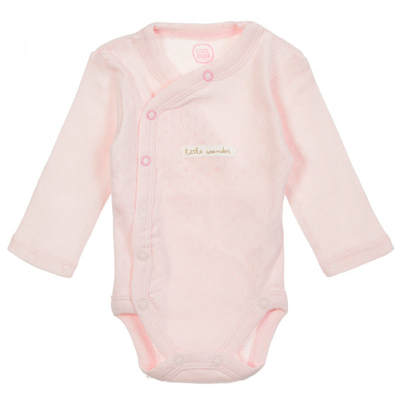 Set de două body-uri cu mânecă lungă pentru bebeluși, în bej și roz Cool club 205517 9