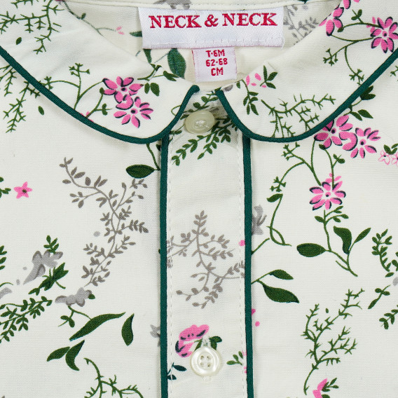Cămașă cu mânecă lungă și imprimeu floral pentru fete Neck & Neck 205576 2