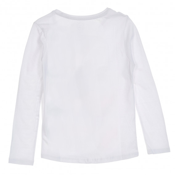 Bluză cu imprimeu și brocart, albă Cool club 205599 3
