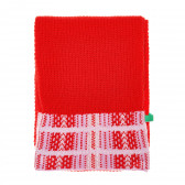 Fular tricotat, marca Benetton pentru fete, de culoare roșie Benetton 205683 2