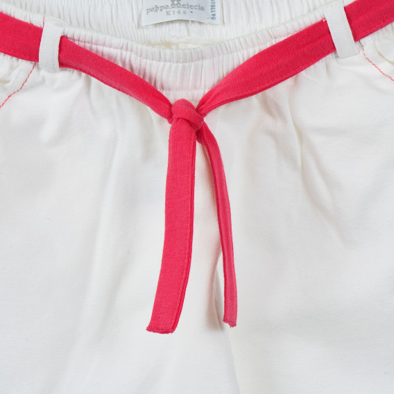 Pantaloni scurți pentru fete, de culoare albă Pappa Ciccia 205836 2