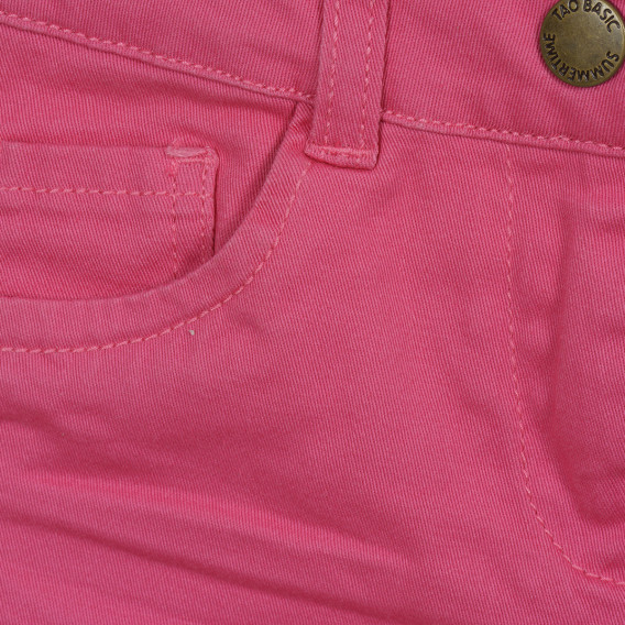 Pantaloni de culoare roz cu nasture și buzunare pentru fete Tape a l'oeil 205842 8