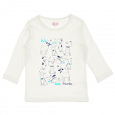 Bluză cu imprimeu de cățeluși pentru bebeluș, albă Cool club 206351 