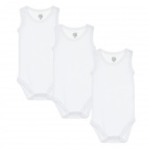 Set de trei body pentru bebeluși, din bumbac, alb Cool club 206470 