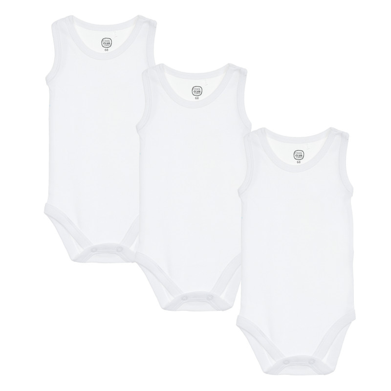 Set de trei body pentru bebeluși, din bumbac, alb  206470