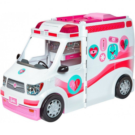 Păpușa Barbie Clinică Mobilă - set de joacă cu Ambulanță Barbie 206588 