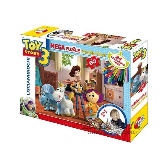 Puzzle pentru copii "Toy Game" 2 în 1 cu pixuri, 60 de piese Toy Story 207094 
