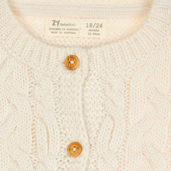 Cardigan tricotat alb pentru fetițe ZY 207200 6