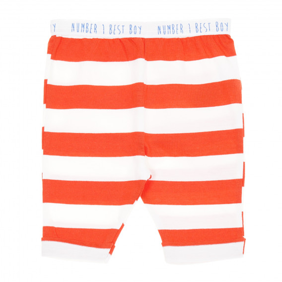 Pantaloni din bumbac, alb cu roșu Tape a l'oeil 207305 