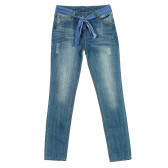Jeans cu fundă, pentru fete, albastru Tape a l'oeil 207528 5