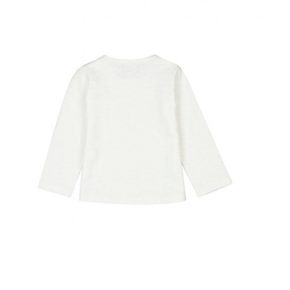 Bluză din bumbac cu mânecă lungă, albă cu imprimeu Boboli 208 2