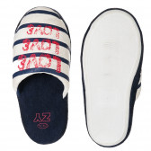 Papuci de casă în dungi albe și albastre ZY 208270 3