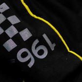 Hanorac de bumbac pentru băieți, negru, cu un imprimeu în galben contrastant Lamborghini 20837 5
