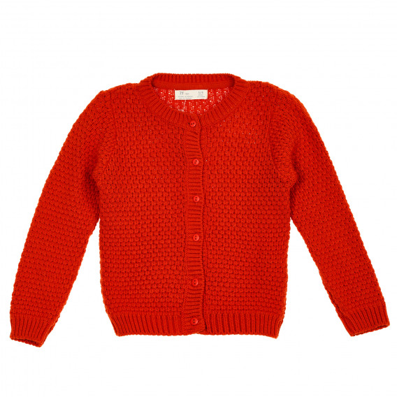 Cardigan lung tricotat, portocaliu ZY 208428 