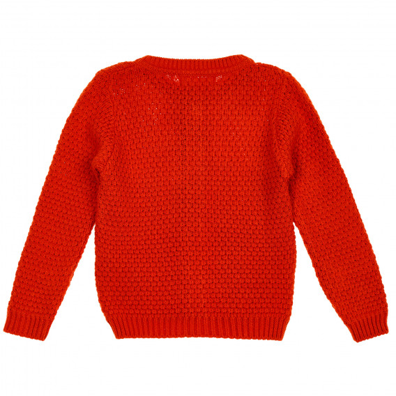 Cardigan lung tricotat, portocaliu ZY 208431 4