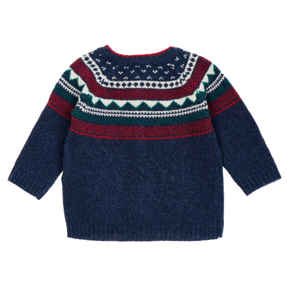 Cardigan tricotat cu model scandinav pentru bebeluși, albastru ZY 208463 4