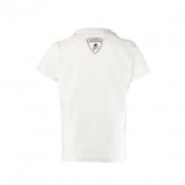 Tricou de bumbac pentru băieți, cu imprimeu taur și inscripție, alb Lamborghini 20854 2
