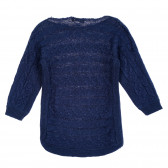 Pulover tricotat, albastru închis ZY 208546 4