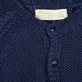 Cardigan tricotat cu buzunare pentru bebeluși, albastru închis ZY 208720 2