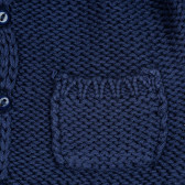 Cardigan tricotat cu buzunare pentru bebeluși, albastru închis ZY 208721 3