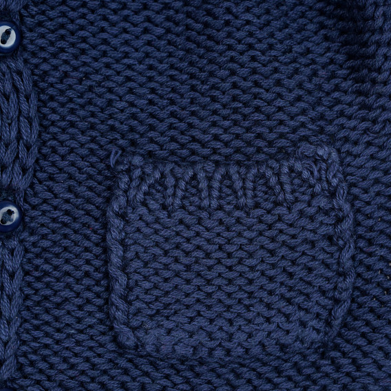 Cardigan tricotat cu buzunare pentru bebeluși, albastru închis ZY 208721 3