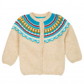 Cardigan bej tricotat cu model scandinav pentru bebeluși ZY 208775 