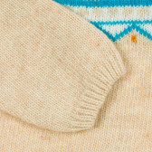 Cardigan bej tricotat cu model scandinav pentru bebeluși ZY 208777 3