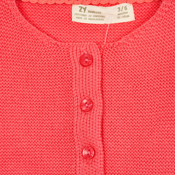 Cardigan scurt tricotat pentru bebeluși, roz ZY 208836 2