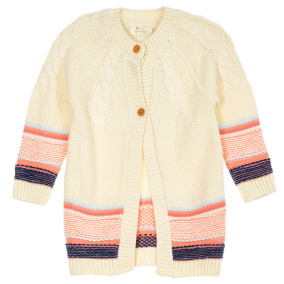 Cardigan lung tricotat, multicolor ZY 209055 