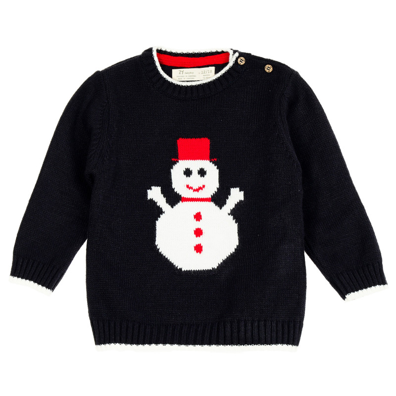 Pulover tricotat cu imprimeu om de zăpadă, pentru un bebeluș  209091