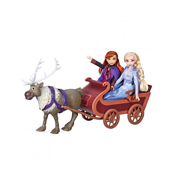Set de păpuși Elsa și Anna cu sanie Frozen 210435 