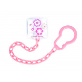 Clips suzetă cu lanț pentru nou-născut, roz Canpol 210936 