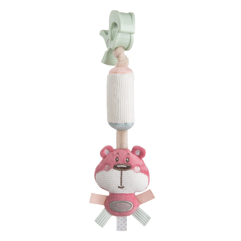 Jucărie moale cu zăngănit, Pastel Friends, roz, 24 cm  211043