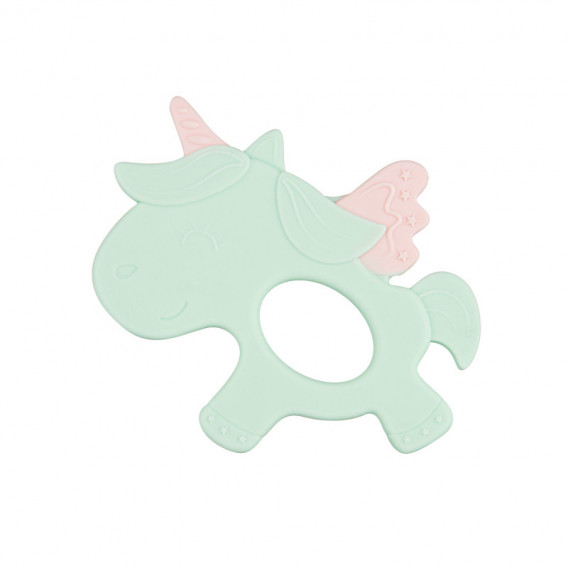 Jucărie dentiție din silicon, Unicorn, verde Canpol 211137 