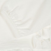 Bluză din bumbac cu voal pentru bebeluși, albă Benetton 211609 3