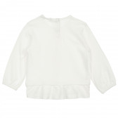 Bluză din bumbac cu voal pentru bebeluși, albă Benetton 211610 4