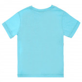 Bluză albastră cu mâneci scurte cu imprimeu de palmier Benetton 211775 4