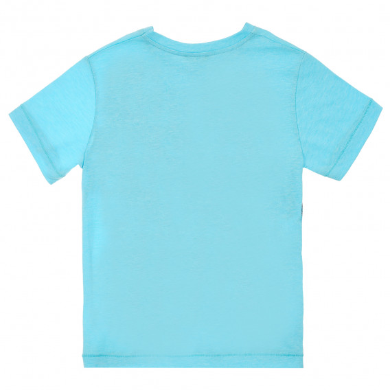 Bluză albastră cu mâneci scurte cu imprimeu de palmier Benetton 211775 4