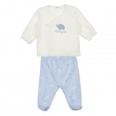 Set de pijama din două piese pentru bebeluși, albastru și alb Benetton 211780 