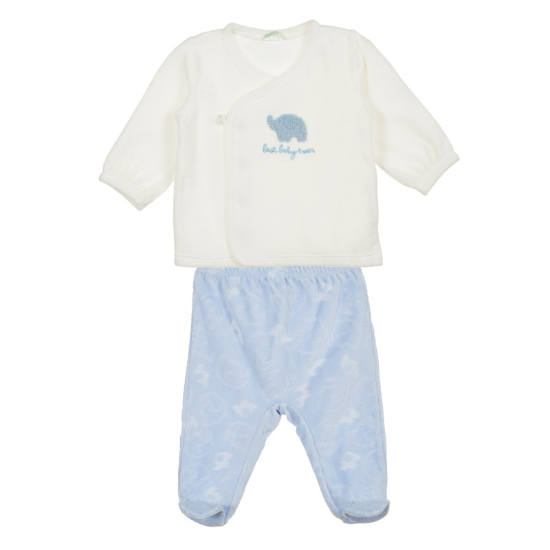 Set de pijama din două piese pentru bebeluși, albastru și alb  211780