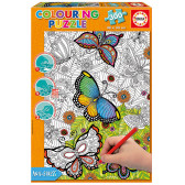 Puzzle de colorat pentru copii, Fluturi Educa 21184 