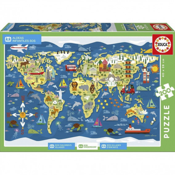 Puzzle, model harta lumii Educa 21185 