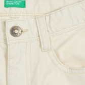 Pantaloni scurți din bumbac bej, cu buzunare laterale Benetton 211924 2